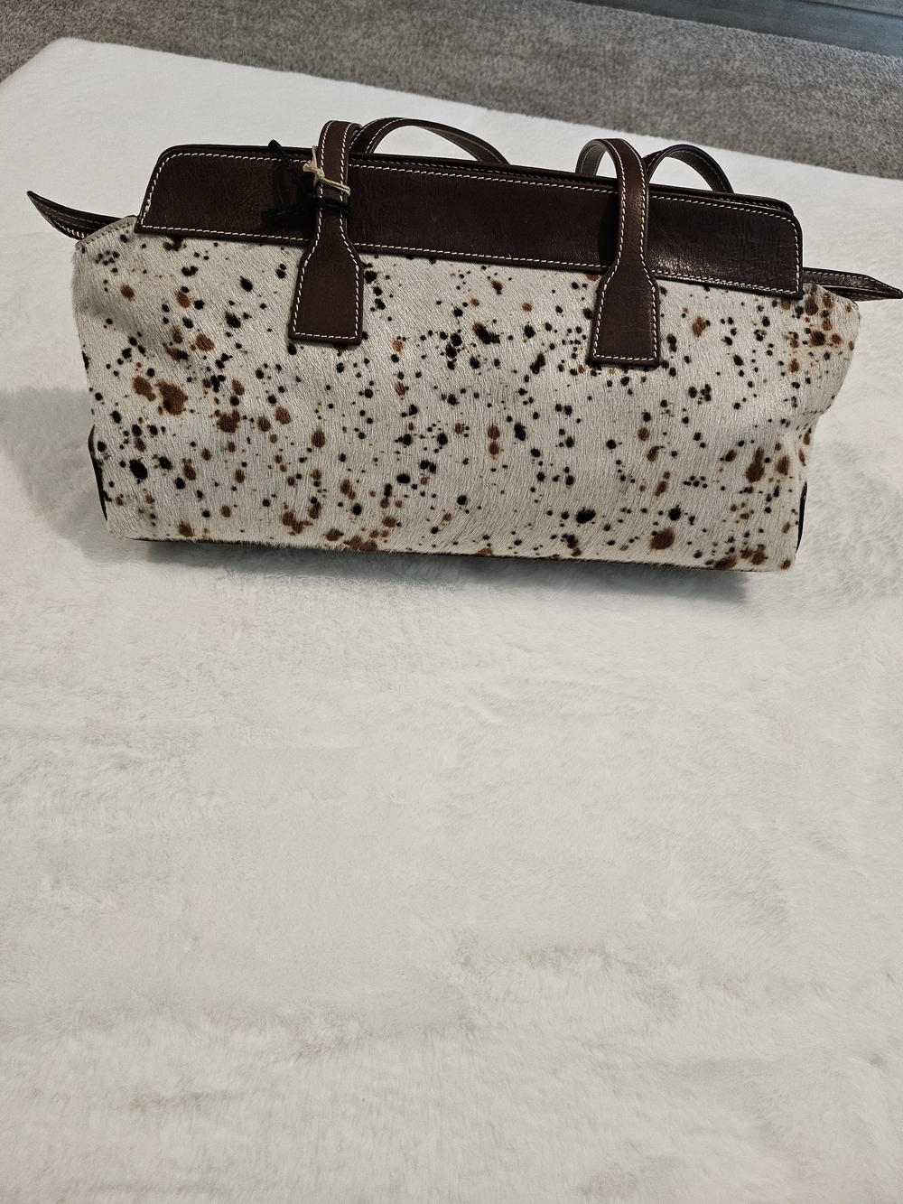 Bellissimo Cavalcanti Collection Genuine Leather Hair/Hide Italian Handbag- O/S